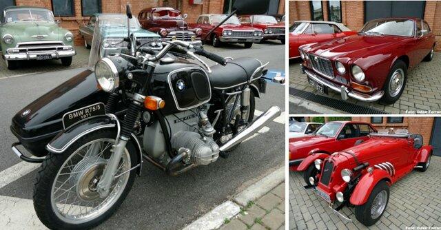 Motocicleta BMW com Sidecar, Jaguar XJ6 e Réplica Alfa Romeo