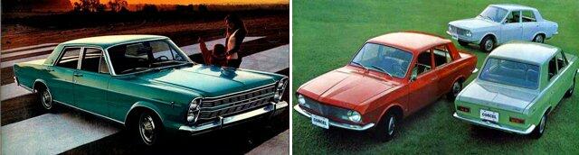 A Ford lançou o Galaxie em 1967 e o Corcel 1969