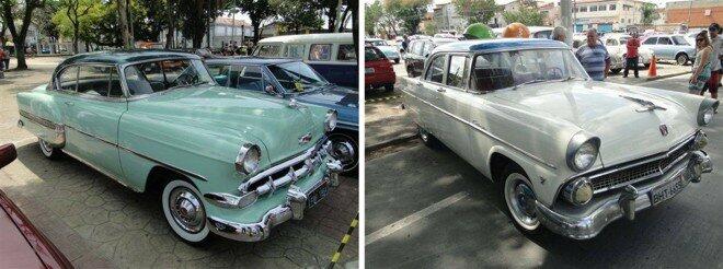 Na década de 50 destacamos: Chevrolet Bel Air e Ford Fairlane