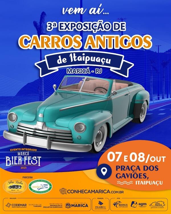 3ª Exposição de Carros Antigos de Itaipuaçu – Maricá, RJ • 7 e 8/10/2023