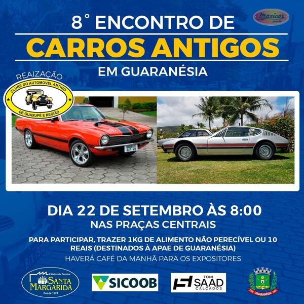 8º Encontro de Carros Antigos em Guaranésia, MG • 22/9/2024