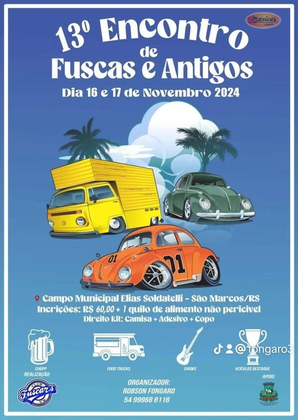 13º Encontro de Fuscas e Carros Antigos de São Marcos