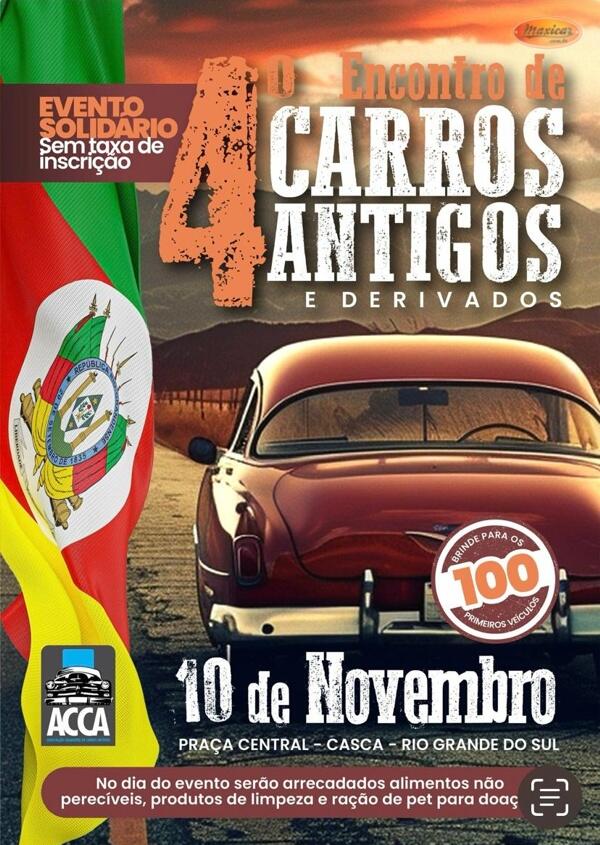 4º Encontro de Carros Antigos e Derivados em Casca, RS • 10/11/2024