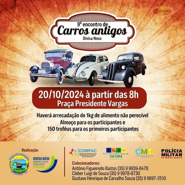 9º Encontro de Carros Antigos em Divisa Nova