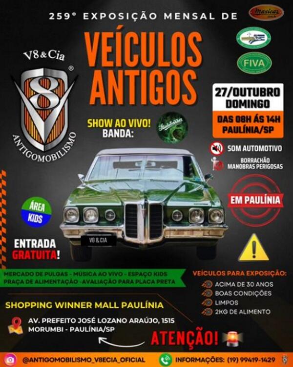 259º Exposição de Veículos Antigos do V8&Cia