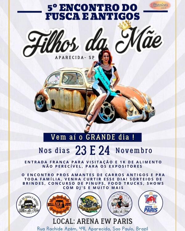 5º Encontro do Fusca e Antigos Clube do Fusca Filhos da Mãe