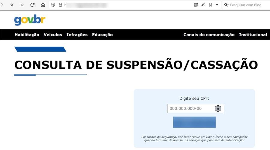 golpe da suspensão da CNH