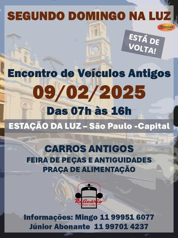 Encontro de Veículos Antigos na Estação da Luz