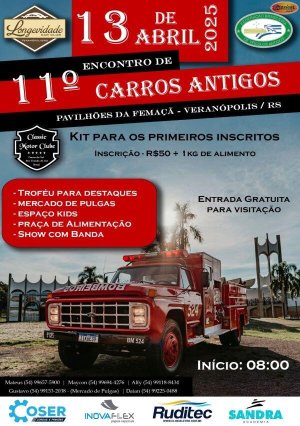 11º Encontro de Carros Antigos em Veranópolis, RS • 13/4/2025