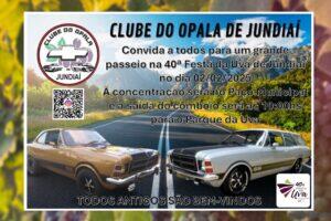 Clube do Opala de Jundiaí convida para o Passeio e Encontro de Carros Antigos na 40ª Festa da Uva