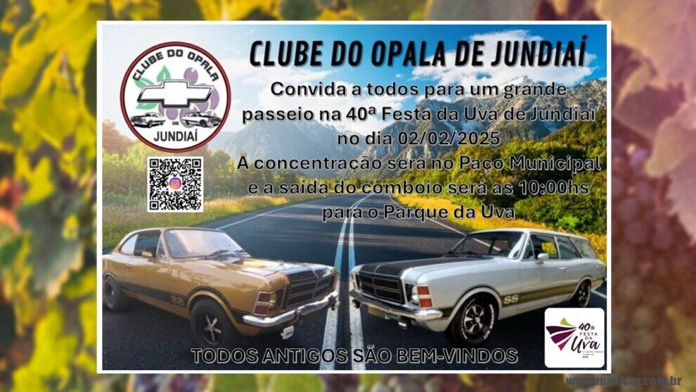 Clube do Opala de Jundiaí convida para o Passeio e Encontro de Carros Antigos na 40ª Festa da Uva