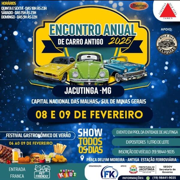 Encontro Anual de Carros Antigos em Jacutinga