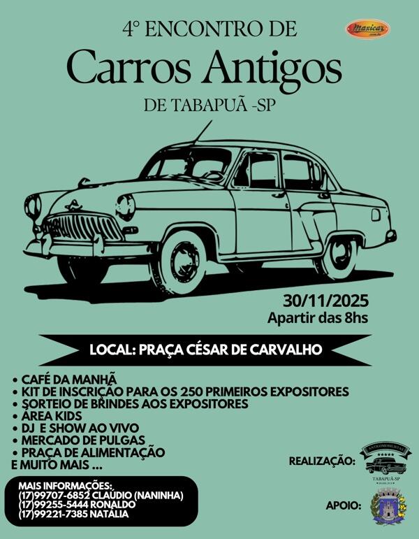 4° Encontro de Carros Antigos de Tabapuã