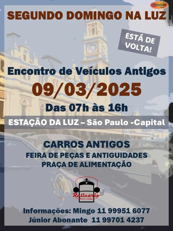 Encontro de Veículos Antigos na Estação da Luz